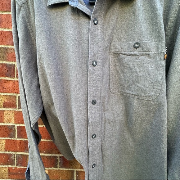 Timberland Pro Original Fit Midweight Gray Flannel Button-Up Soft Casual Gorp XL - Picture 7 of 13